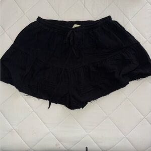 Elegant High Waist Black Women's Shorts